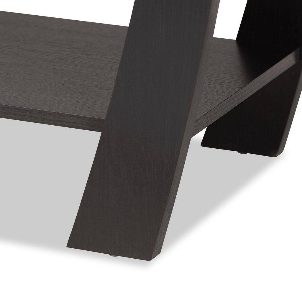 Dark Brown Wood 2-Drawer Console Table Q61288