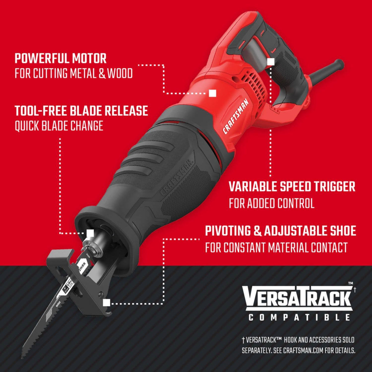 7.5 Amps Corded Brushed Reciprocating Saw W7930