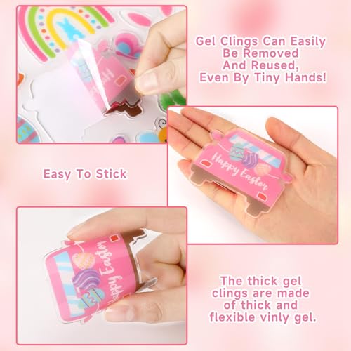 50 PCS Reusable Winter Gel Window Clings D7382