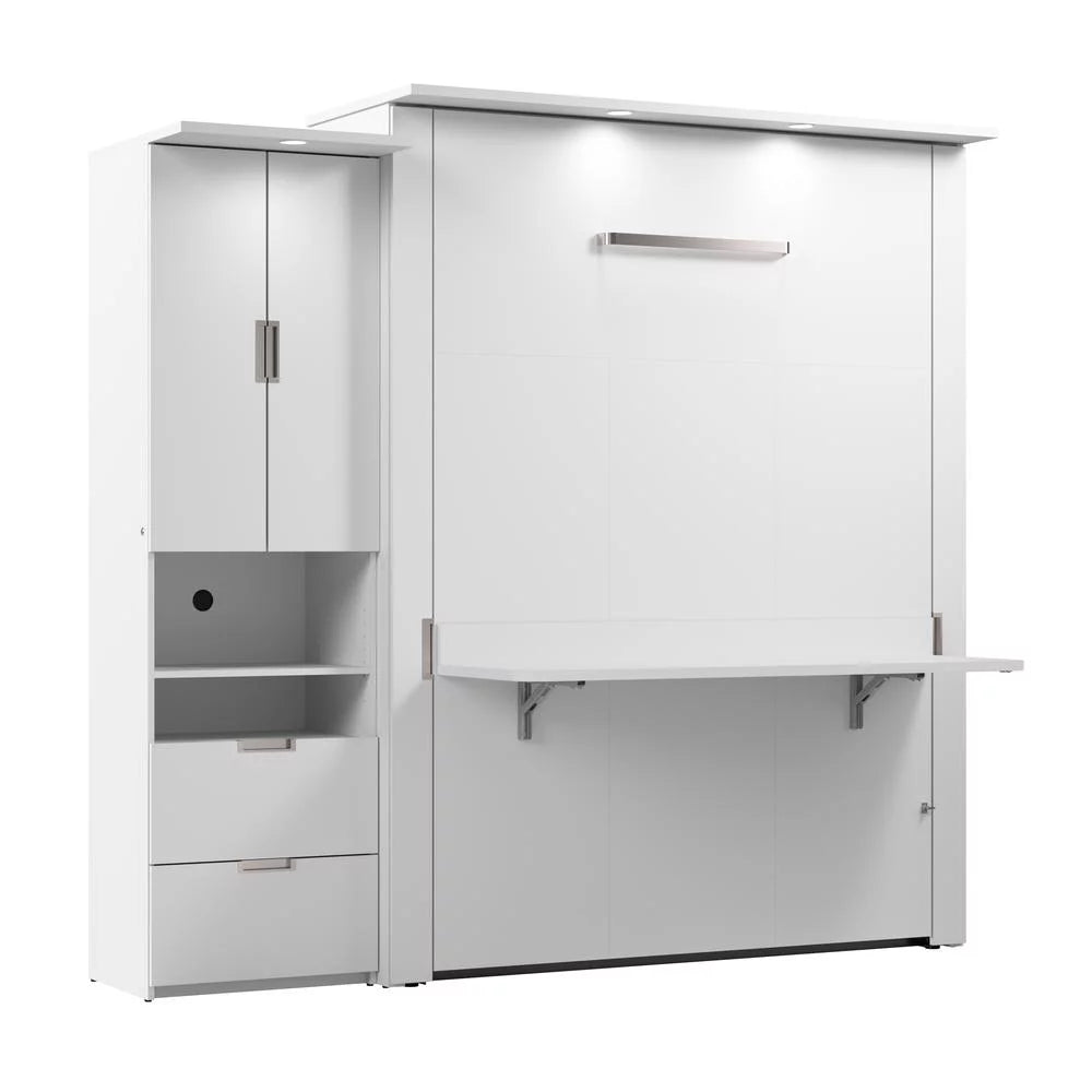 White Queen Murphy Bed E863948