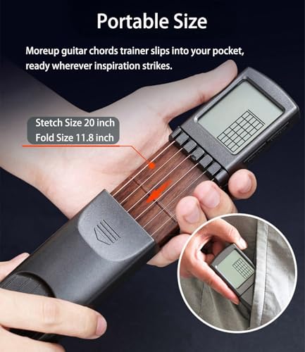 Portable Guitar Chord Practice Tool with Rotatable Chords Chart Screen H6230