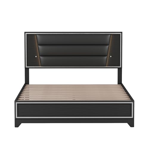 3-Pieces Queen Size Upholstered Bedroom Sets with LED Lights P2588
