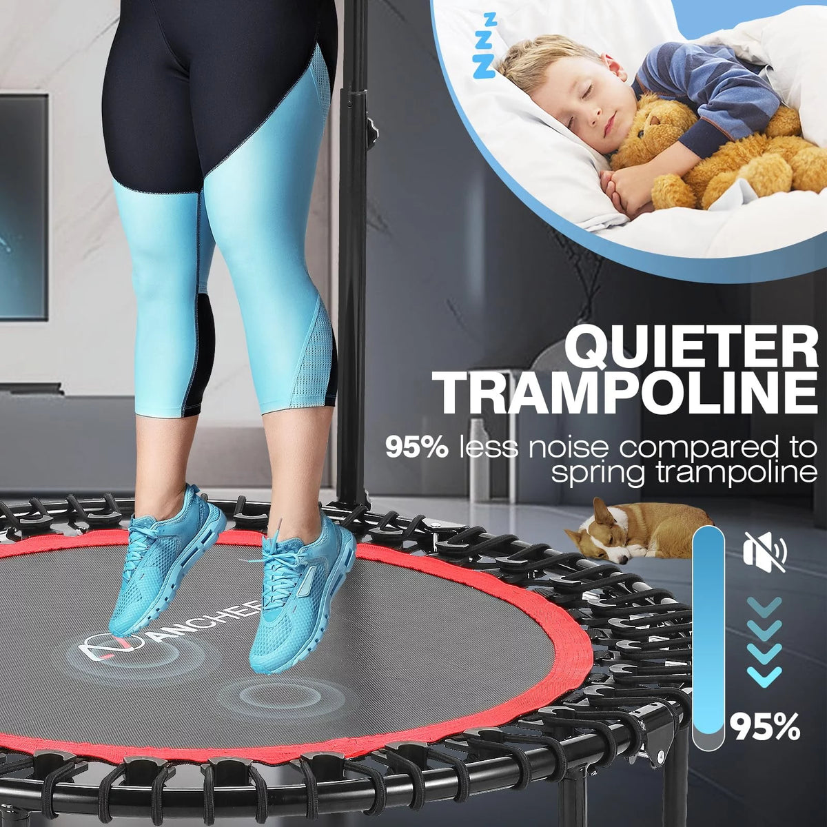 40 Foldable Mini Trampoline with Bungees M7276