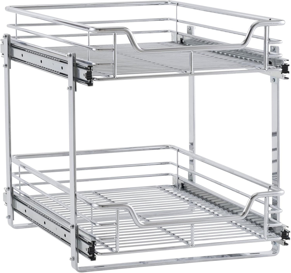 Chrome 2-Tier Sliding Cabinet Organizer V796