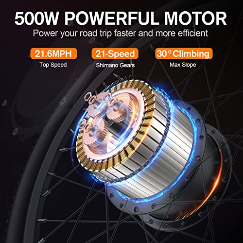 27.5" 500W Electric Mountain Bike with 48V 499WH Removable Lithium Battery Y9031