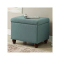 Turquoise/Blue Linen Storage Ottoman B279