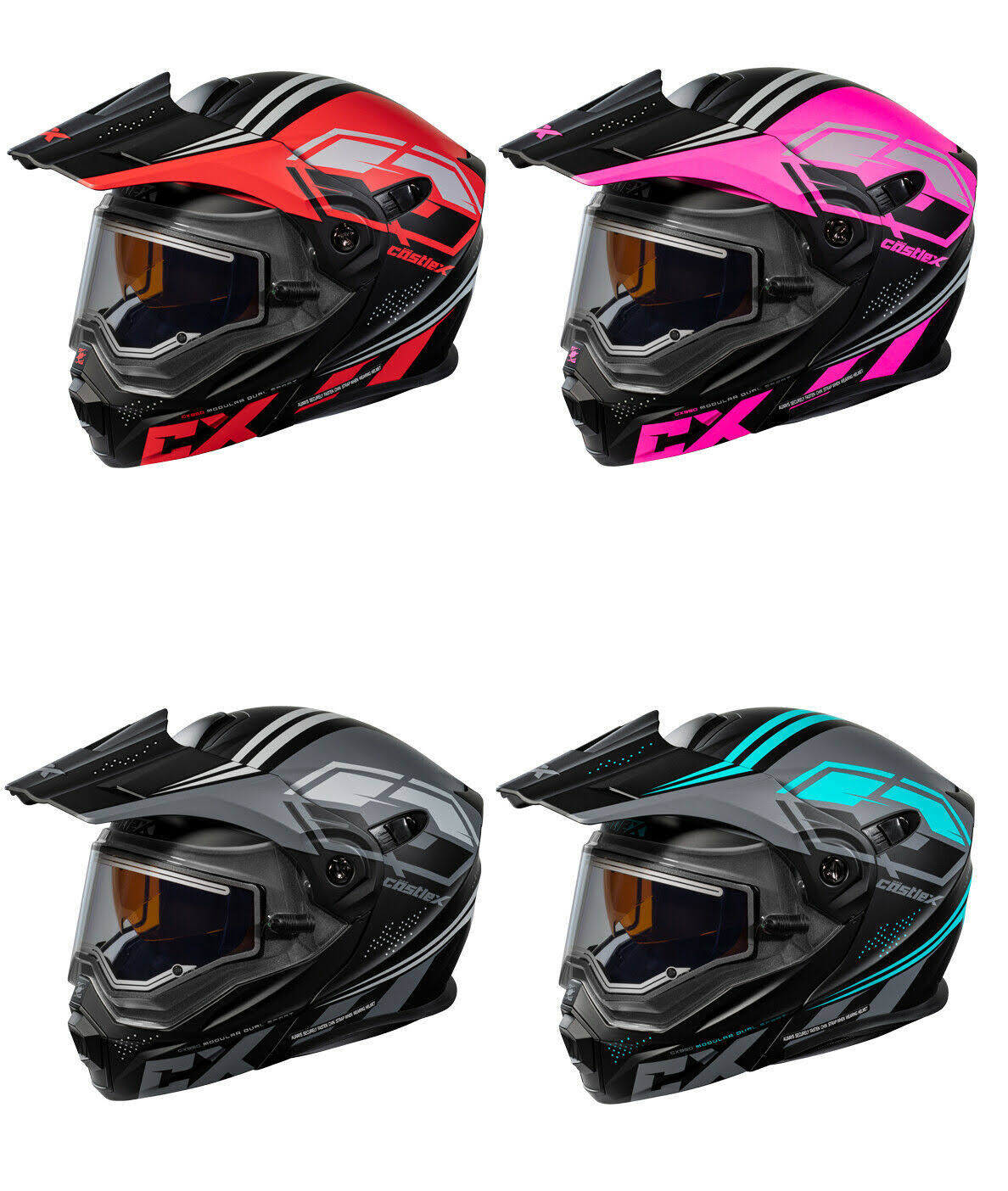 Matte Black-Red Dual-Sport Snow Helmet O54939
