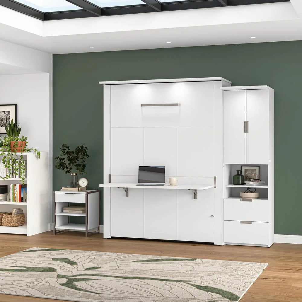 White Queen Murphy Bed E863948