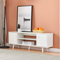 White Wood TV Stand Cabinet with 2 Doors V2417