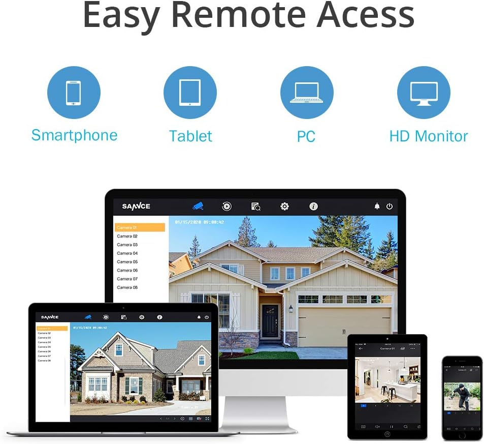 1080P 4 Channel Security Camera System with 2 Outdoor Cameras F74504