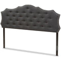 Gray Tufted Fabric King Panel Headboard V184