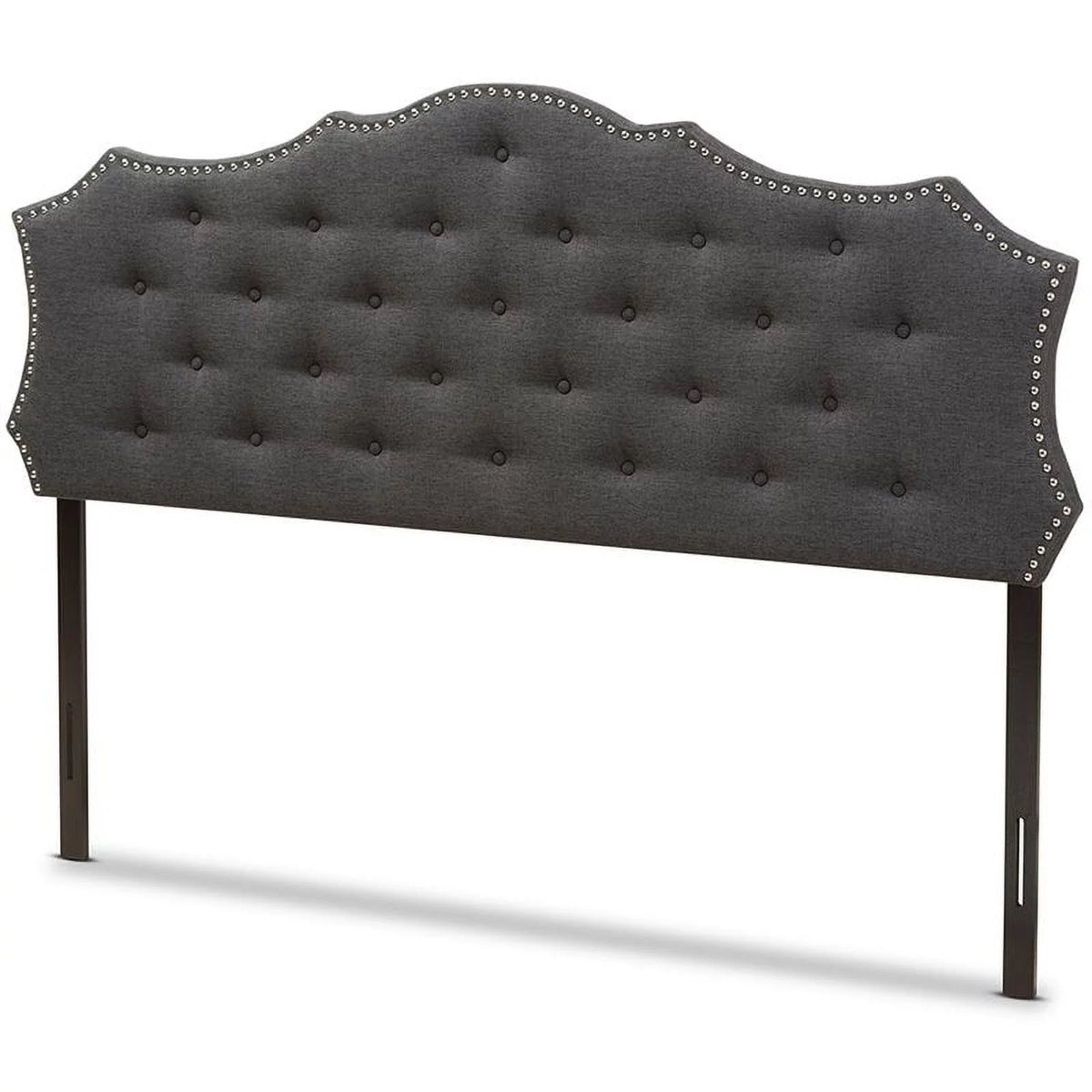 Gray Tufted Fabric King Panel Headboard V184