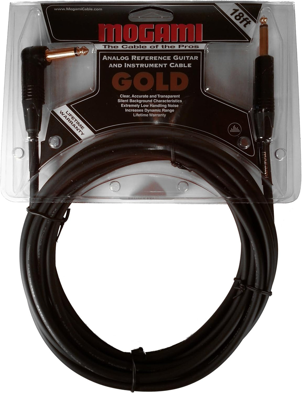 6 Foot Guitar Instrument Cable with Right Angle and Straight Connectors V815