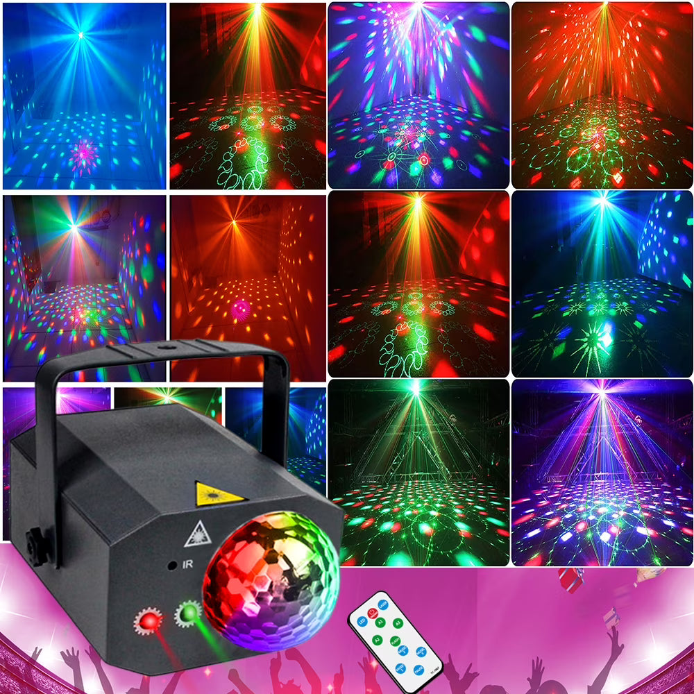 Sound Activated Black ABS Disco Ball Party Lights G501