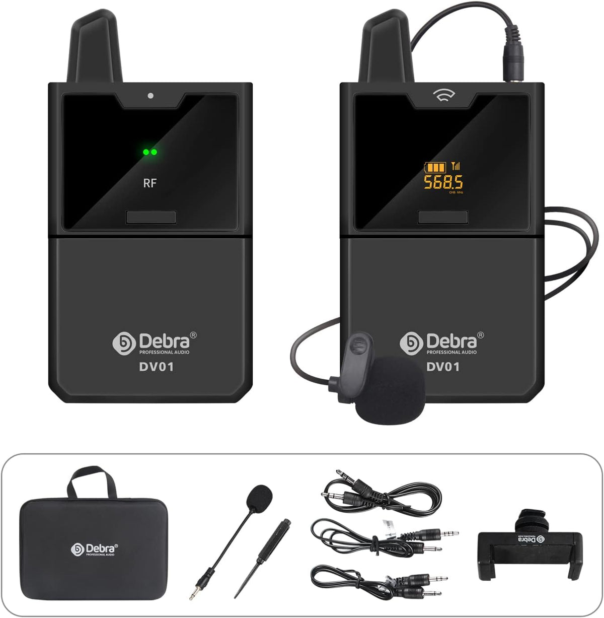 UHF Wireless Lavalier Microphone System with Transmitter and Receiver O840