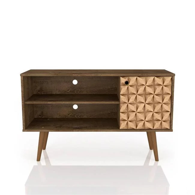 Rustic Brown TV Stand with 2 Shelves & 1 Door L359458