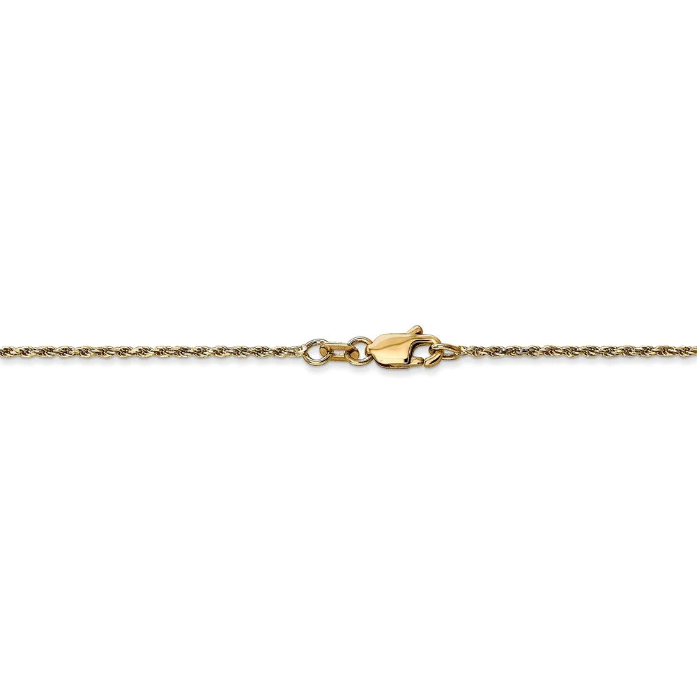 14kt Yellow Gold Diamond Cut Rope Chain 16 inch Lobster Clasp D881