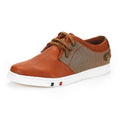 Mens Mesh Leather Sneakers Slip On Lace Up Shoes TAN H25195