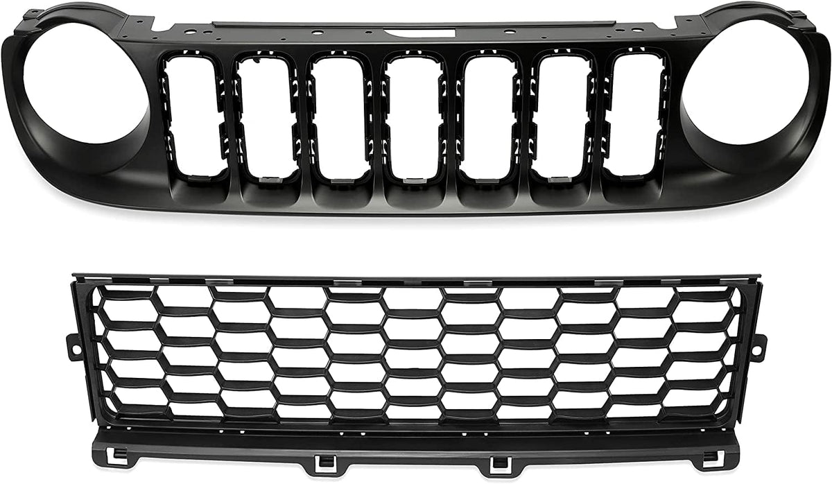 Black 2pcs Front Grille and Lower Grille P405127