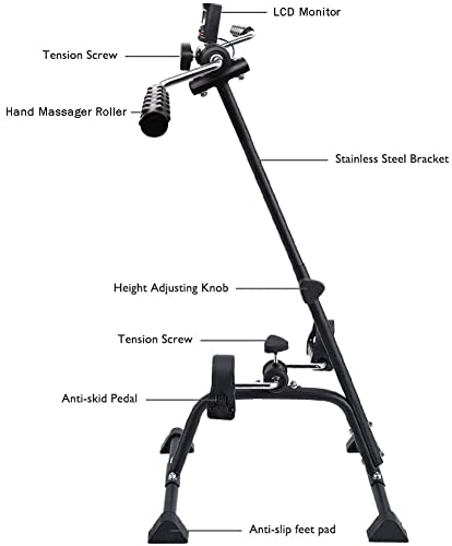 Adjustable Pedal Exerciser Bike for Total Body with Monitor O286838