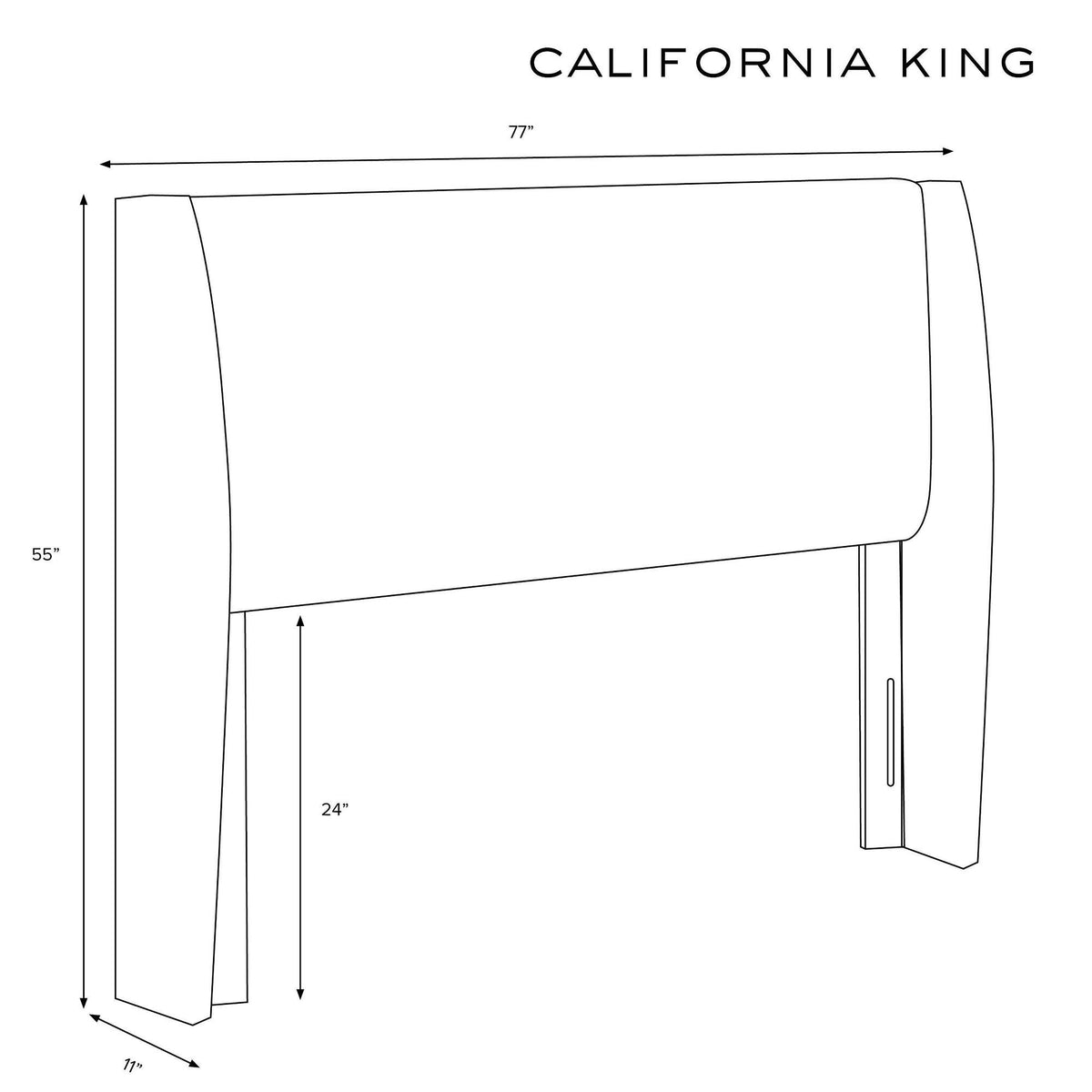 California King Wingback Headboard Medium Gray Velvet T1812