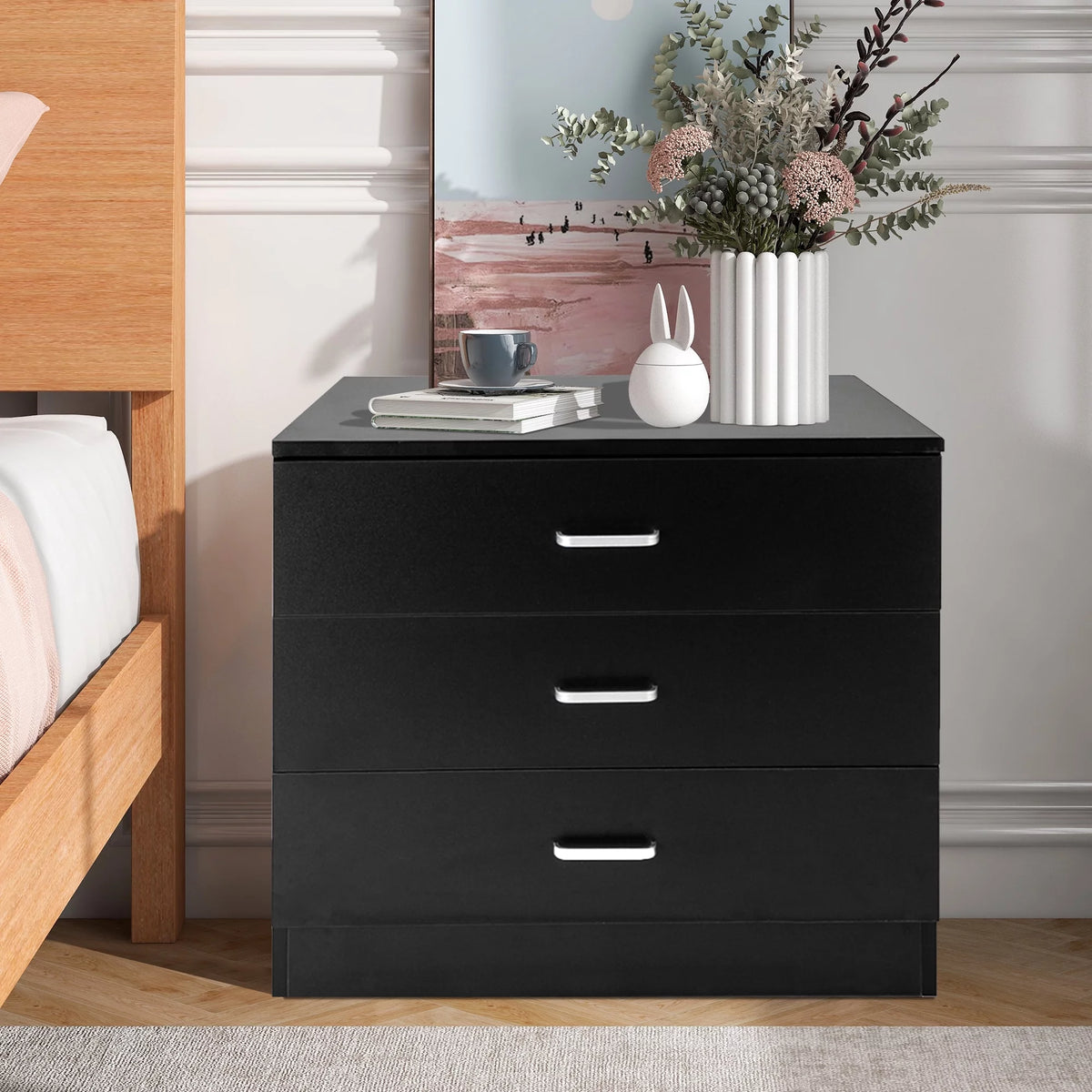 White 3 Drawer Wood Dresser A668387
