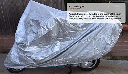 Motorcycle Cover for 1988 Vespa Px150e Scooter with Reinforced Securing Straps and Storage Bag U259185