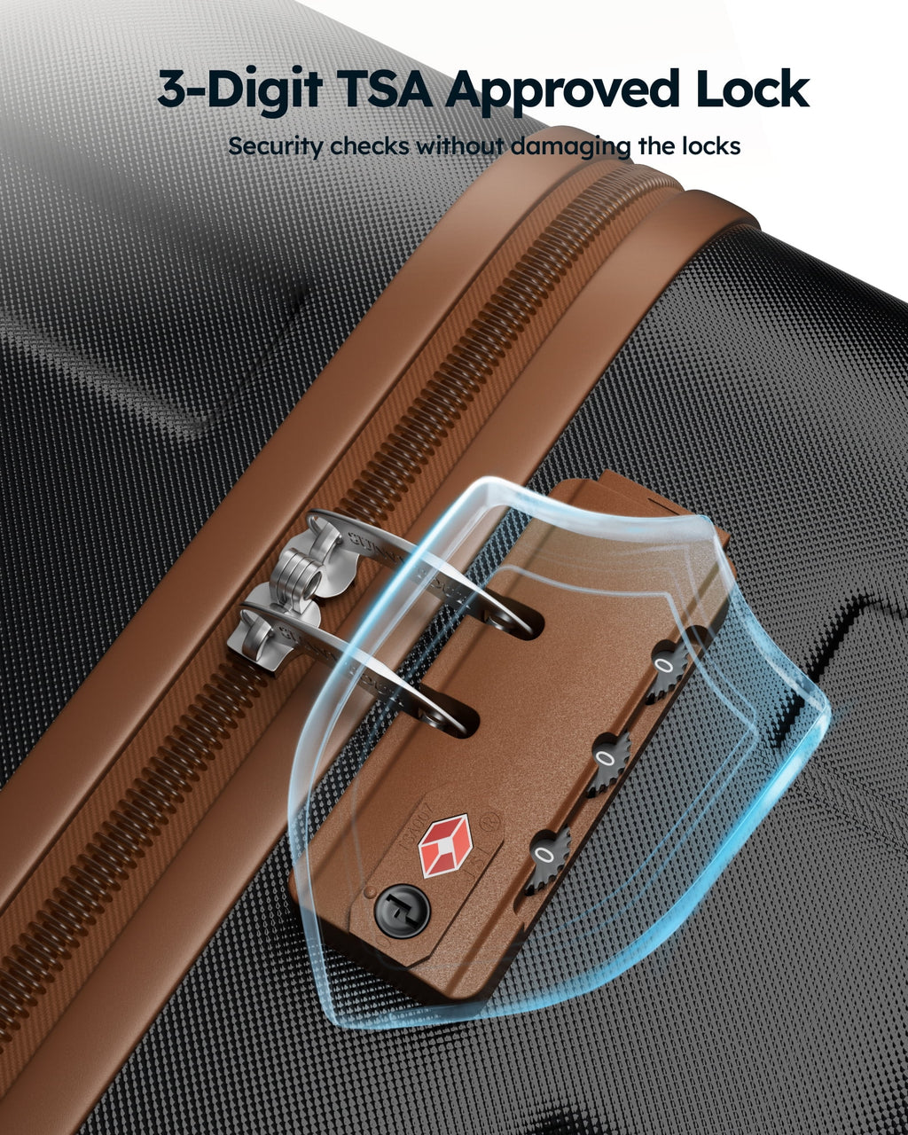 20 inch Carry-on Luggage Spinner Suitcase with Expandable Duffel Bag Travel Set, Black Tan X683
