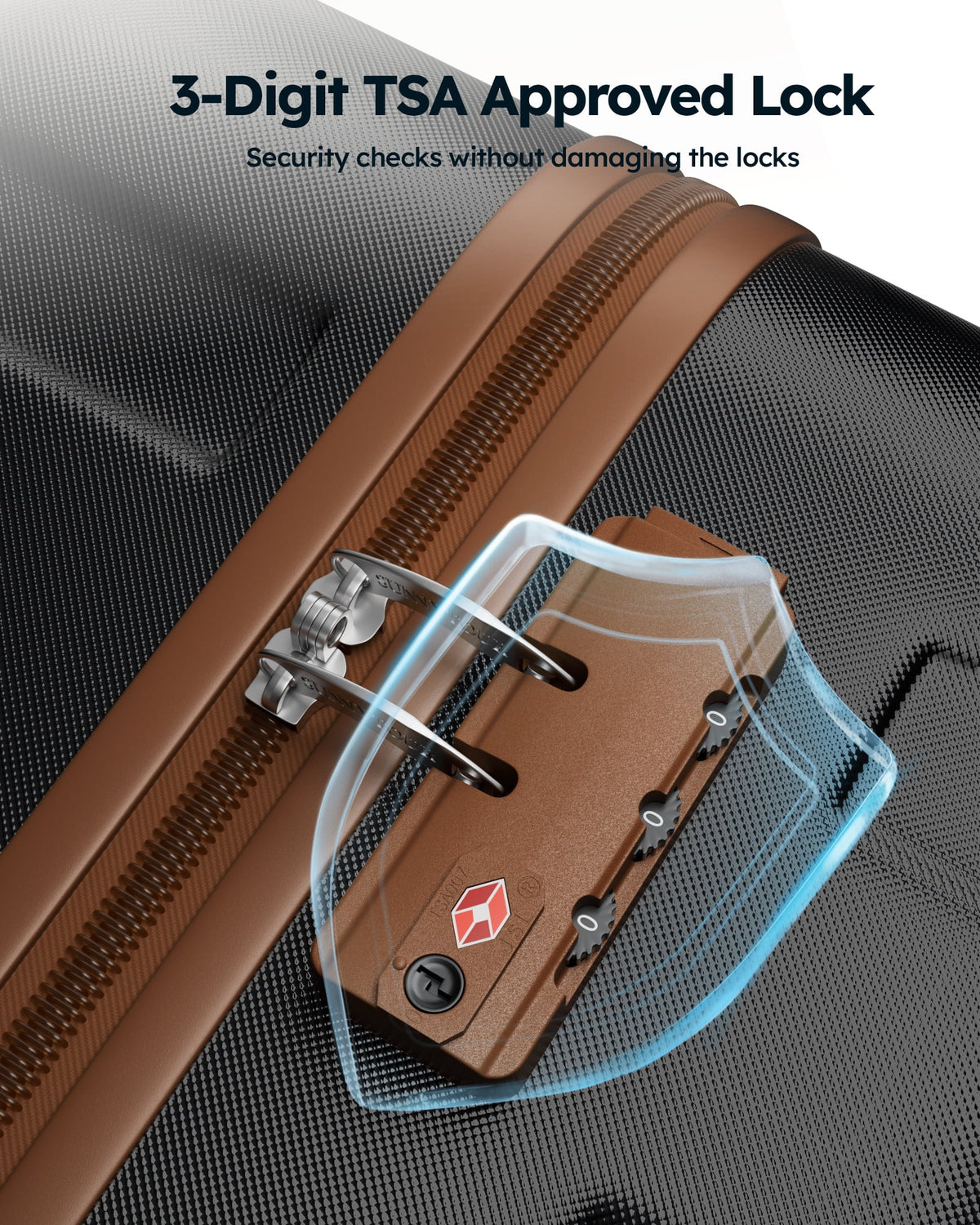 20 inch Carry-on Luggage Spinner Suitcase with Expandable Duffel Bag Travel Set, Black Tan X683