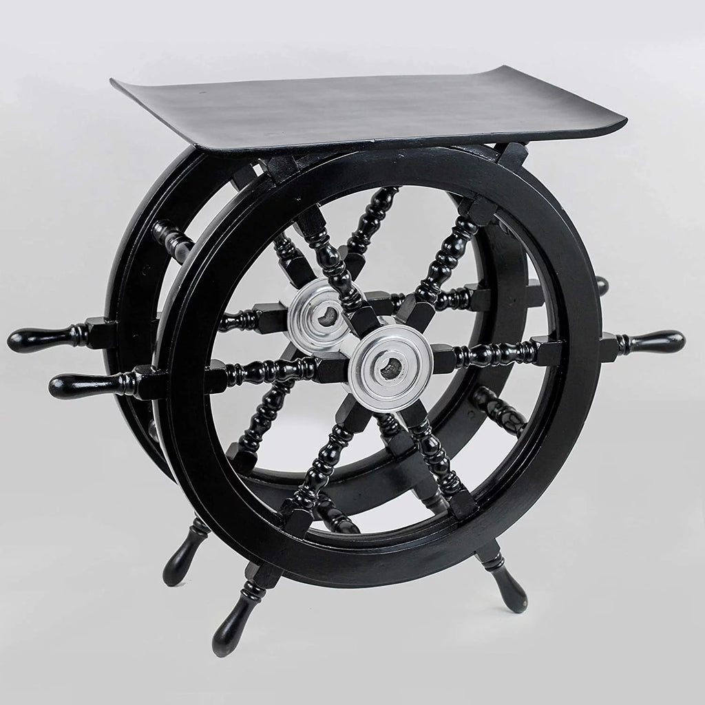 Black Nautical Handcrafted Wooden Stool O605