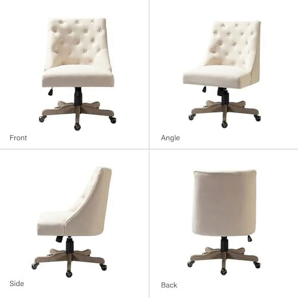 Beige Tufted Upholstered Armless Office Chair G829