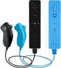 2 Pack Remote Controller and Nunchuck Joystick with Silicone Case and Wrist Strap (Pink and Blue) P3373