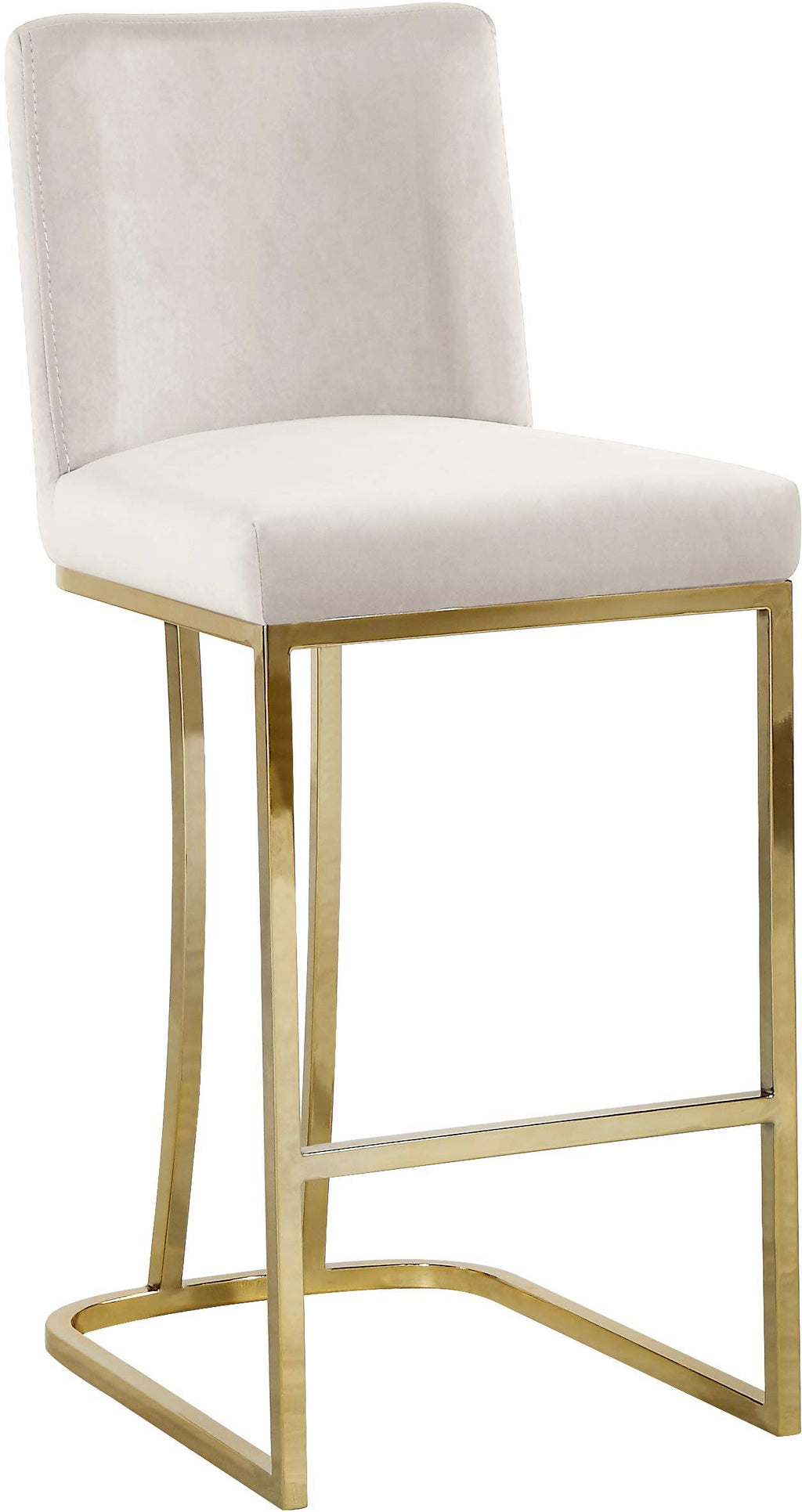 Cream Velvet Stool Q16846