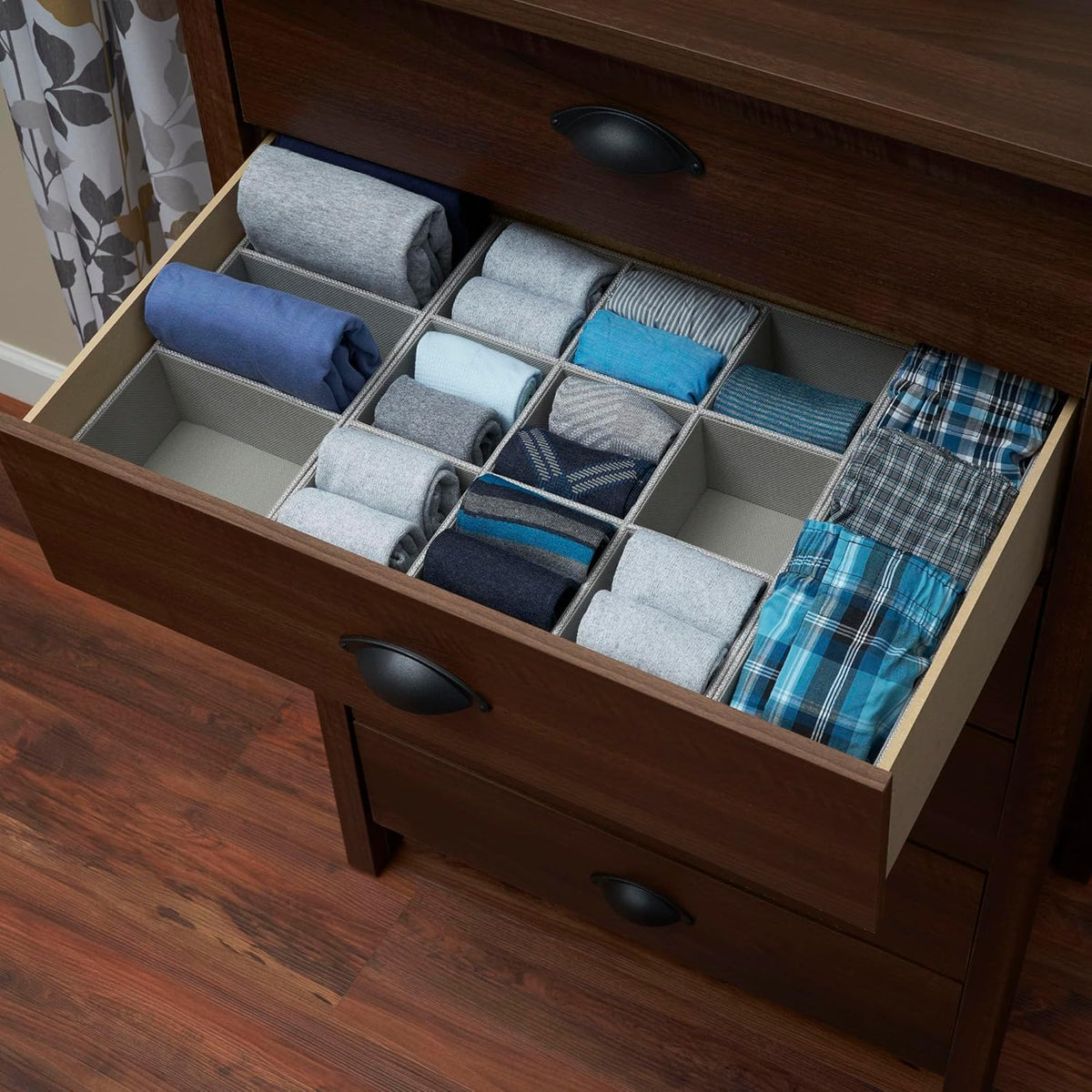Grey 3 Section Drawer Organizer Box D185062