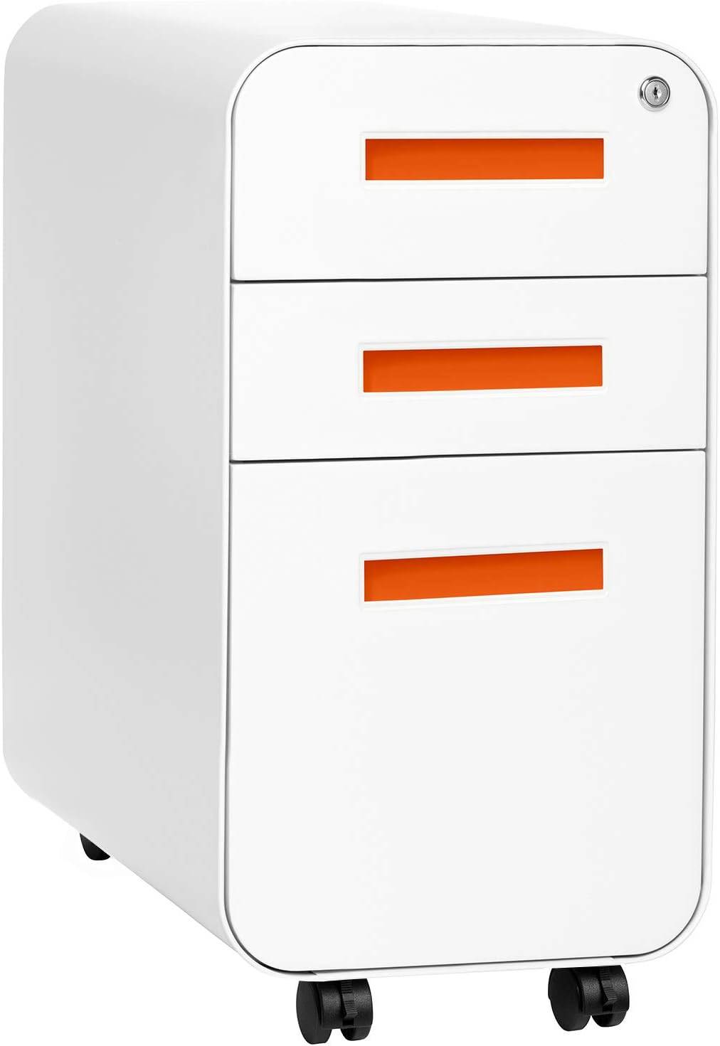 3-Drawer Mobile File Cabinet Black Grey F842071