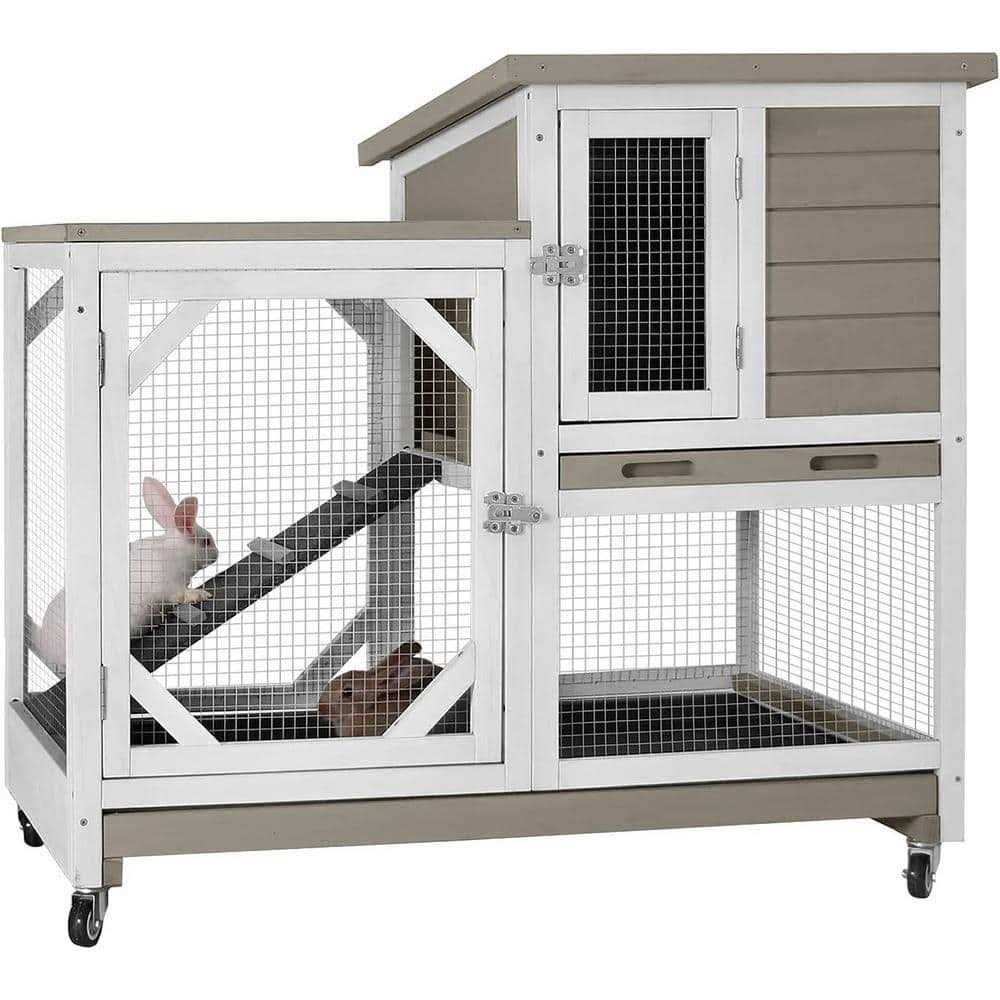 Large Indoor Rabbit Hutch with Pull out Tray U35652