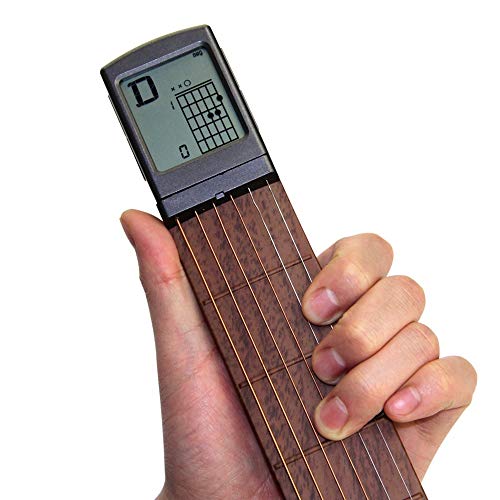 Portable Guitar Chord Practice Tool with Rotatable Chords Chart Screen H6230