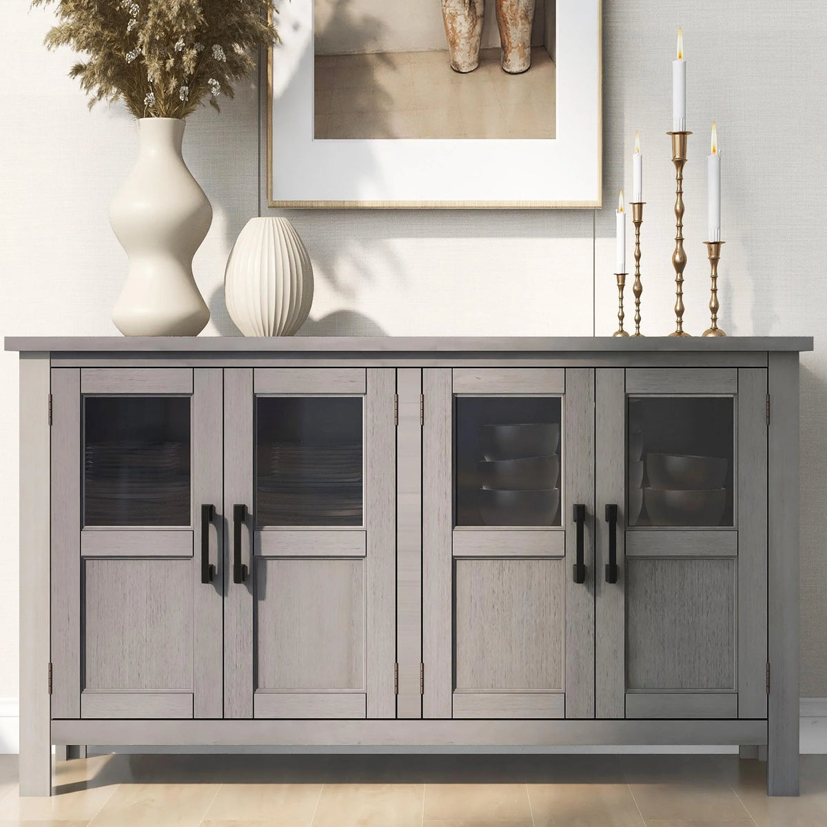 Buffet Cabinet with 4 Doors and Adjustable Shelves F761955