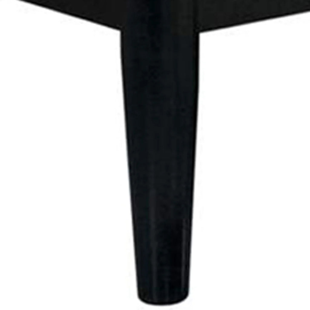 Black Wood Eastern King Size Bed with Panel Headboard L4770