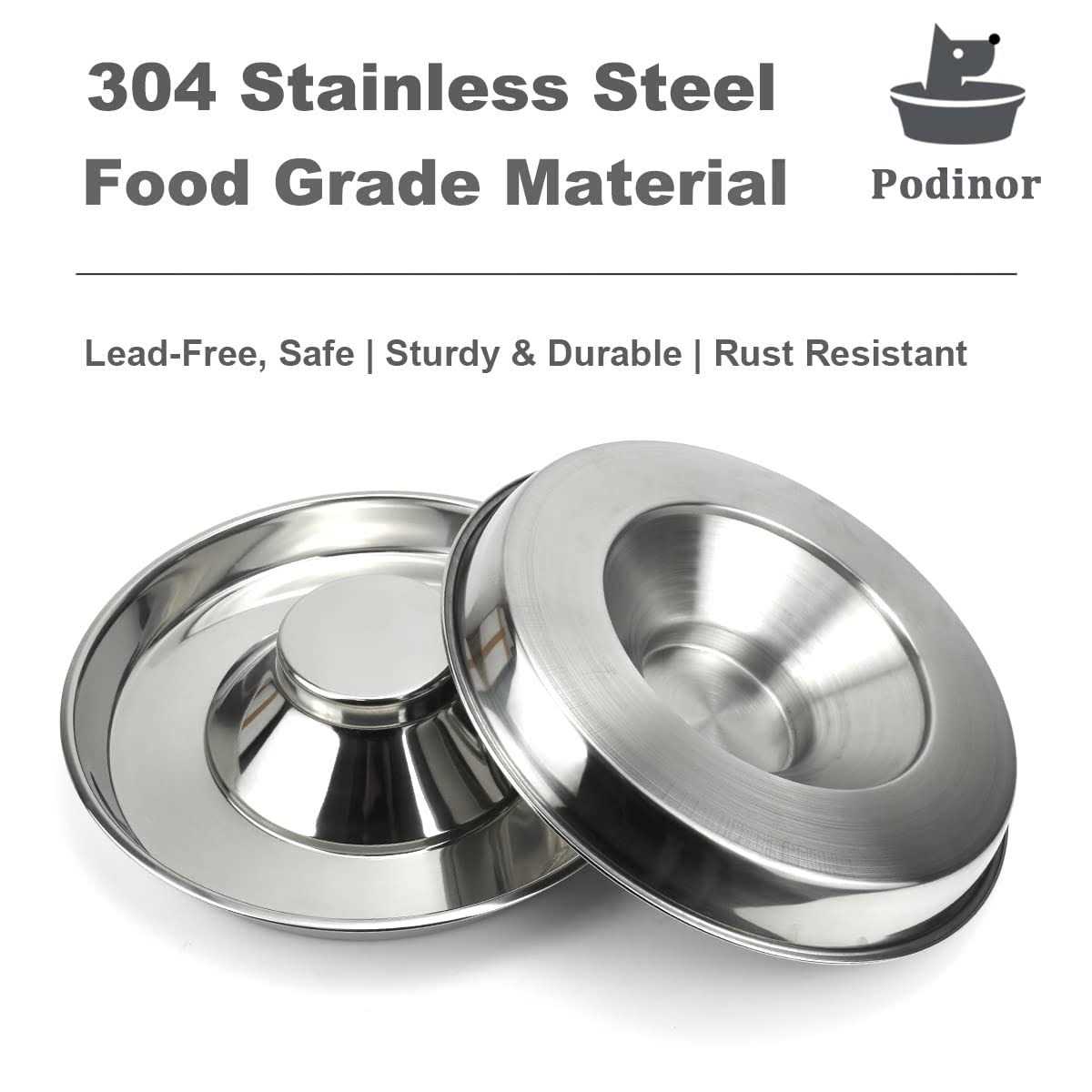 Stainless Steel Puppy Feeding Food and Water Bowls Z4698