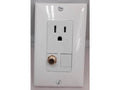 White Single Gang Wall Plate with Coax Cable TV F-Type A4907