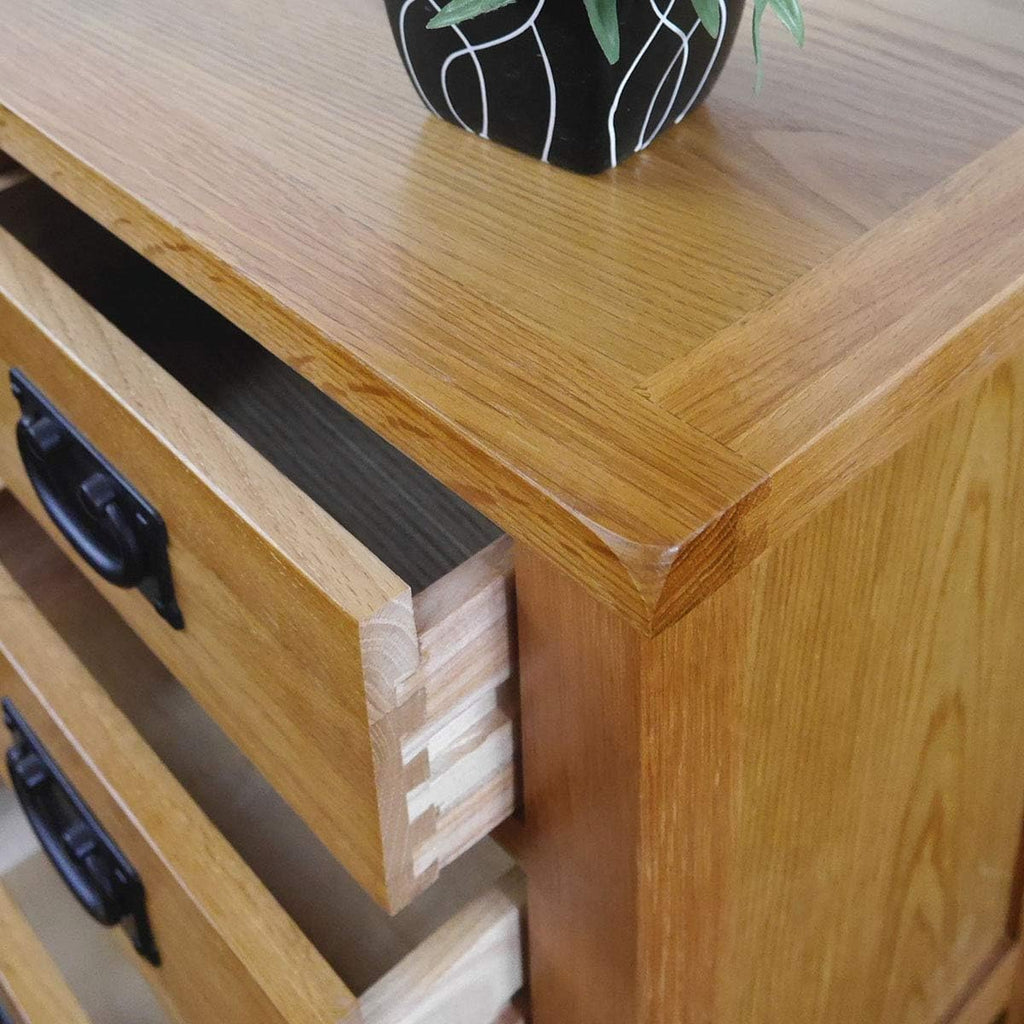 Oak Nightstand with Drawer, 3 Drawers Cabinet Board Nightstands L47228