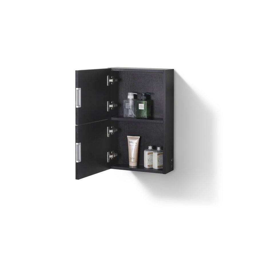 Black Linen Side Cabinet with 2 Storage Areas Y439