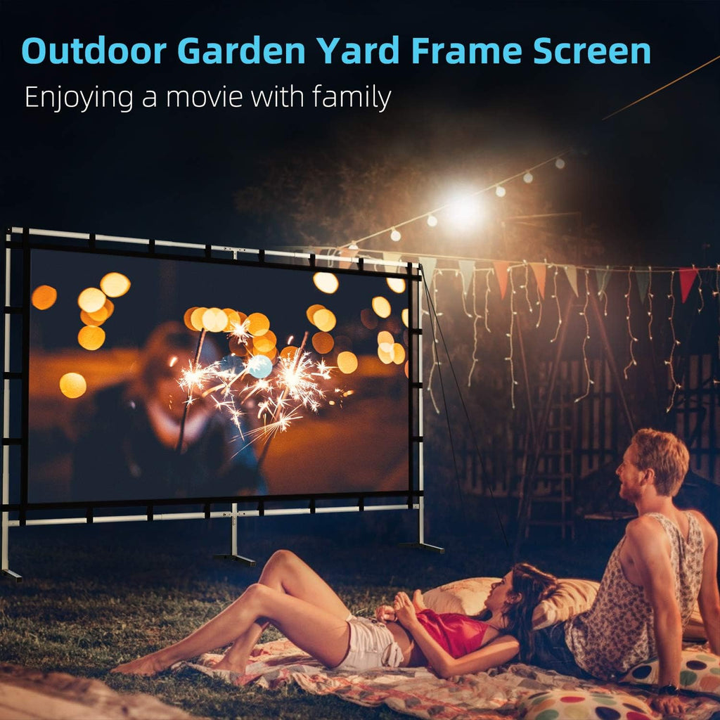 Outdoor Projector Screen with Stand, 120 Inch (16:9), Portable with Full-Set Bag O380