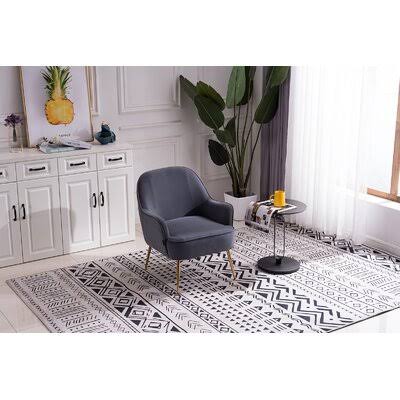 Gray Velvet Armchair J192
