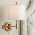 Brass and Acrylic Ball Swing Arm Plug-In Wall Lamp B18873