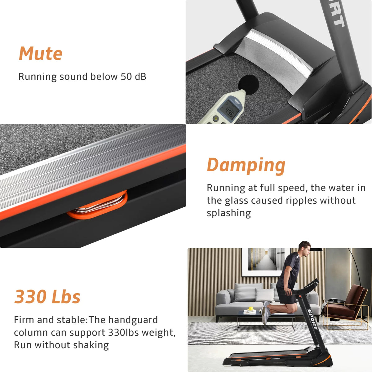 3.5 HP Folding Treadmill 330 LB Capacity J134091