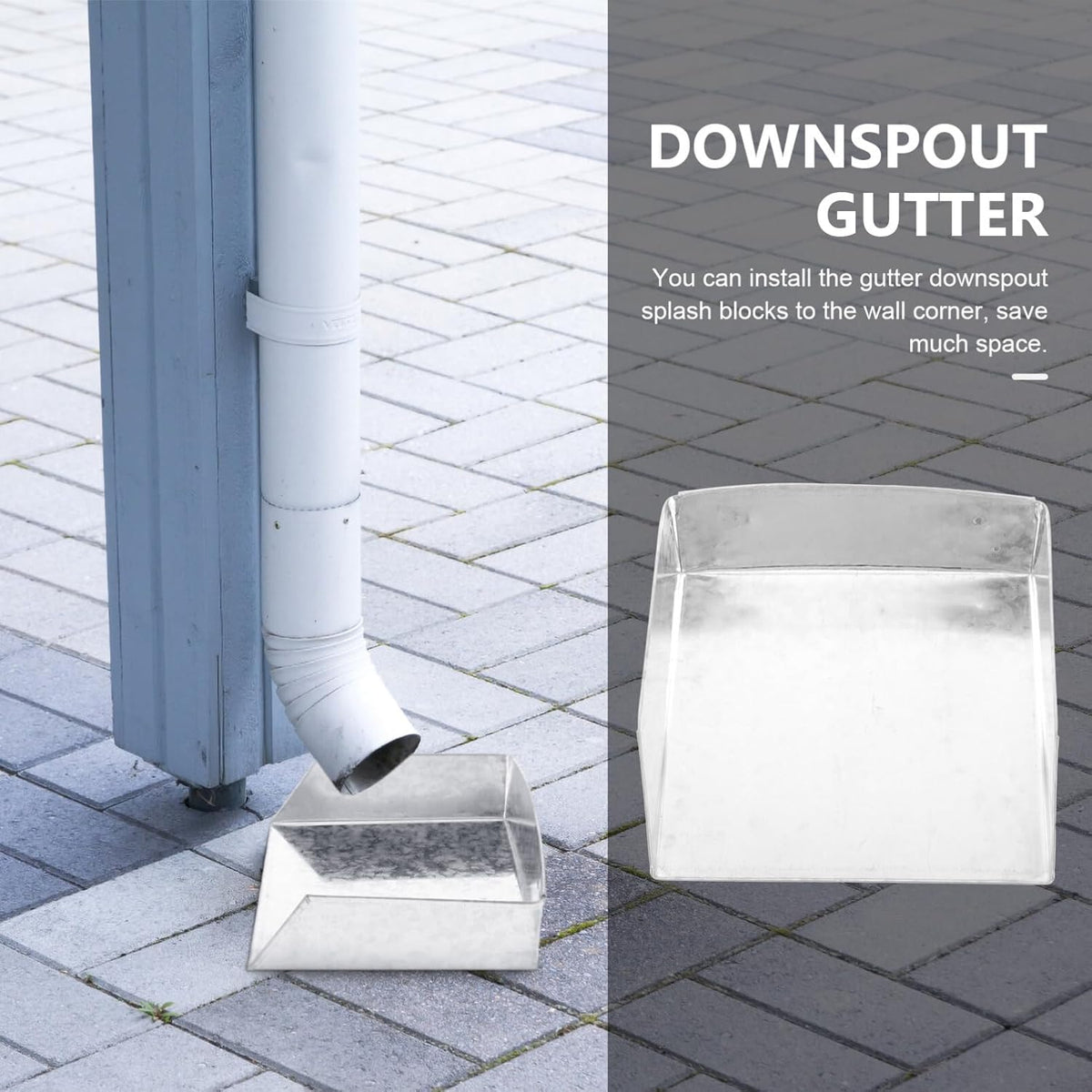 Metal Rain Gutter Downspout Splash Block A483