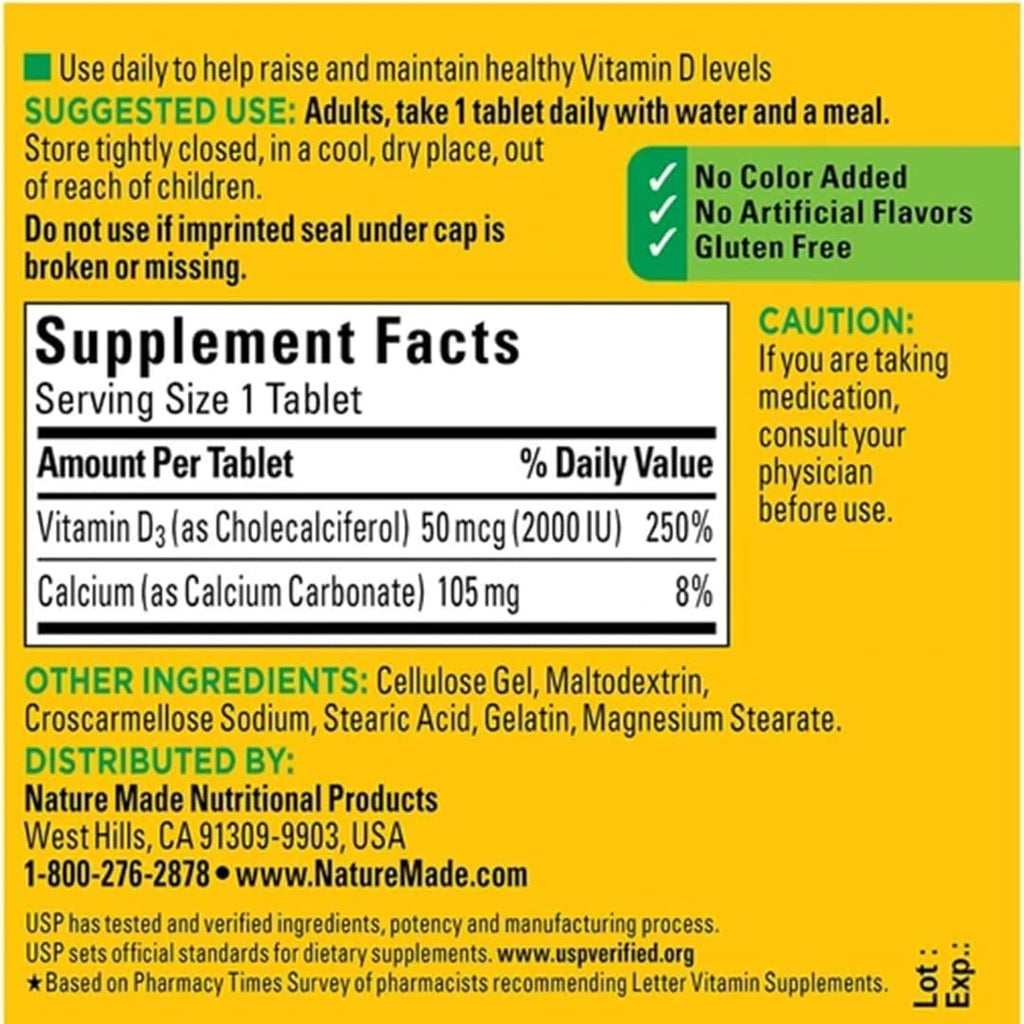 Vitamin D3 2000 IU (50 mcg) Softgels - 320 Day Supply W217758