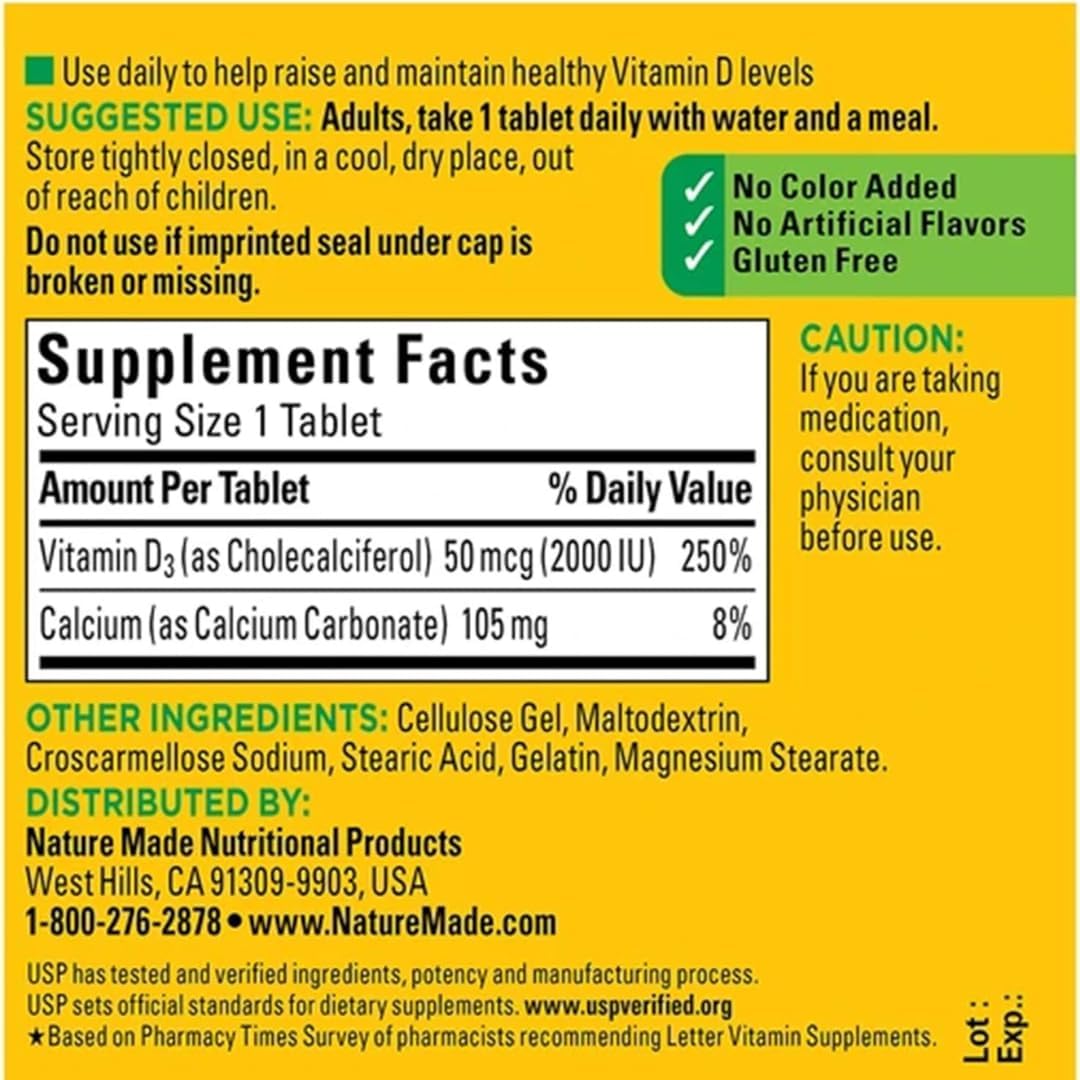 Vitamin D3 2000 IU (50 mcg) Softgels - 320 Day Supply W217758
